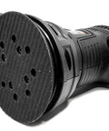 5 Inch Variable Speed Random Orbital Sander With 3.7 Amp Motor, dual grip handle, hook and loop pad, black, DIY friendly power tool.