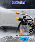 Foam Cannon Dual Connector Attachment For Pressure Washers With Five Sprayer Nozzles washing a car