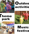 Family Pack Of 12 Disposable Rain Ponchos For Kids And Adults, Clear Emergency Hooded Ponchos For Camping And Hiking Outdoors