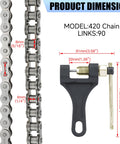 420 chain 90 links with breaker dimensions for 60T Mini Bike Sprocket With 420 Chain 90 Links Fits Coleman CT200U BT200X