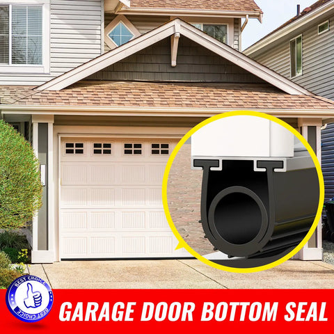 Garage Door Bottom Seal Kit With Pre Drilled Aluminum Track Retainer Base, Heavy Duty U And O Ring Weather Stripping, 16 Ft All Weather Seal For Extreme Temperatures, Draft Stopper, Easy Install on garage