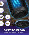 Outdoor Bug Zapper With Switch 4000V Electric Insect Killer showing UV light and insect trap, kills mosquitoes, wasps, flies, gnats