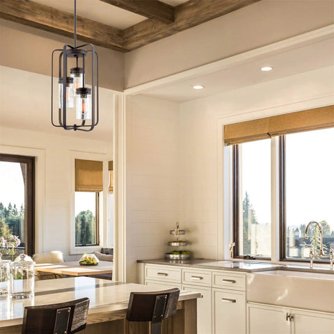 Augustine Inspired 21-Inch Modern 3-Light Ceiling Pendant Chandelier With Free-Swinging Arms Over Kitchen Island, Oil Rubbed Bronze Finish