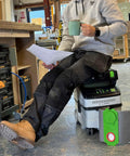 Person sitting on Festool vacuum with Reusable Dust Bag For Festool Midi CT 15 E And CT 25 HEPA Dust Extractors MIDI New Style Compatible Vacuum Part