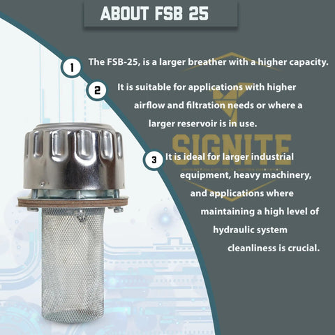 Flange Type Breathers Cap For Hydraulic Reservoir Tank 25 CFM 720 LPM 40 Micron Filtration 6 Hole Chrome Steel Alloy Oil Tank Vent Cap Heavy Duty Gasket Screws Included