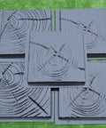 DIY Concrete Molds Set, 5 Pcs ABS Plastic Stone Paver Molds for Garden Pathways and Patios, grey molds on grass