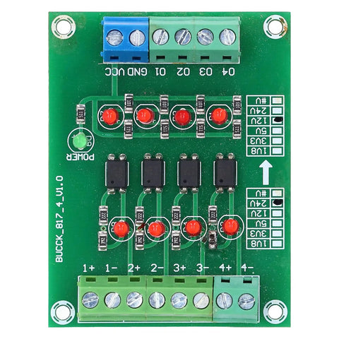 Optocoupler Isolation Board 24V To 5V PLC Converter Module With 4 Channel High Speed Isolation for reliable transmission and noise immunity