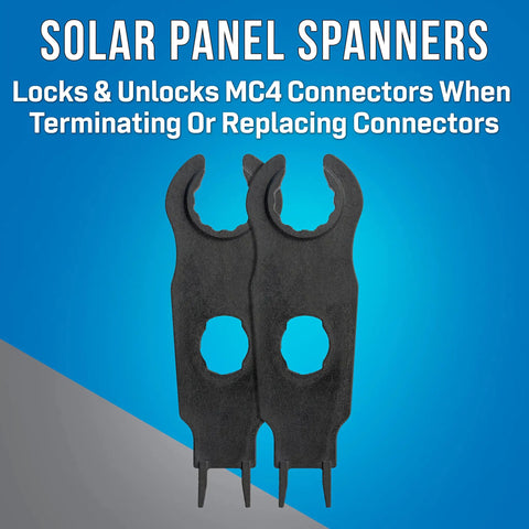 Pro Grade Solar Panel Crimping Tool Kit For MC3 MC4 Connectors with included spanners for easy solar installations