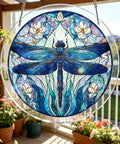 DIY Suncatcher Kit With Irregular Puzzle Pieces For Window Hanging And Garden Decor Dragonfly Design 7.4 Inch Sun Catcher