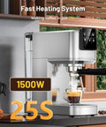 Heavy Duty Espresso Maker With Touchscreen Hot And Iced Coffee Brewer Stainless Steel Milk Frother Rapid Cold Brew Gear Straight Fire Sips For Latte Cappuccino And Americano Fans with fast heating system.