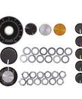 Ten Pack Horizontal Single Turn Potentiometer With Switch 100K Ohm B100K 5 Pins 15mm Knurled Shaft Aluminum Alloy Knob Caps