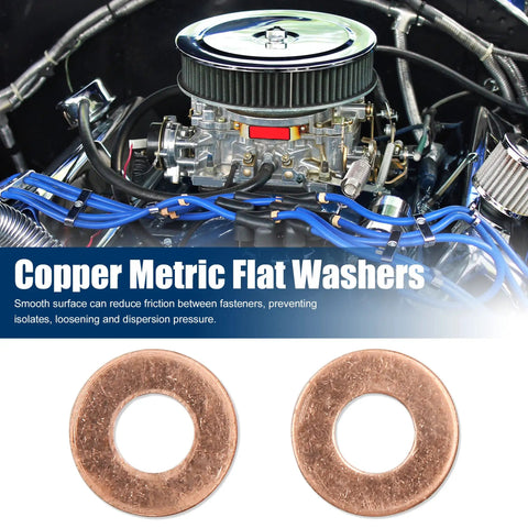 Knock Out Quality Copper Flat Washers And Sealing Gasket Rings Built Like A Tank For M8 18mm 1mm Bolt Nuts And Screws Universal Fit Garage Ready Gear Kits on engine
