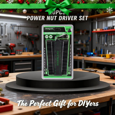 20 Piece Nut Driver Set For Impact Drill With One Quarter Inch Hex Drive SAE And Metric in workshop setting for gifts
