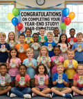 Group of preschool children holding Awesome Fishing Theme End Of Year Gift Set For Students From Teacher 24-pack