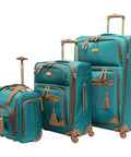Lightweight Softside Spinner Luggage Set, 3 Piece Expandable Travel Case Bundle With Underseat Bag, 20 Inch Carry On And 28 Inch Checked Suitcase, Harlo Design For Easy Packing And Airline Friendly Travel