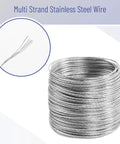 Picture Hanging Kit With 100 Feet Stainless Steel Braided Wire, multi strand roll