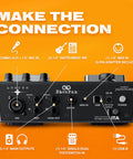 Rear panel of Dual Track Looper Pedal For Guitar Bass Keyboard And Vocals With 128 Loops Storage showing connection ports.