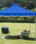 10x10 Ft Pop Up Canopy Tent For Camping Parties Events Patio Beach Backyard All Weather Heavy Duty Instant Sun Shade With Sand Bags Blue