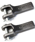 Weld-On 3/8 Inch Safety Chain Retainer For Truck Trailer Hitch Pack Of 2 Built Tough From Forged Steel With MBS 25000LBS Includes Zinc Plated Clevis Pin And Cotter For A Secure Weld On Install. Two forged steel retainers with zinc clevis pins