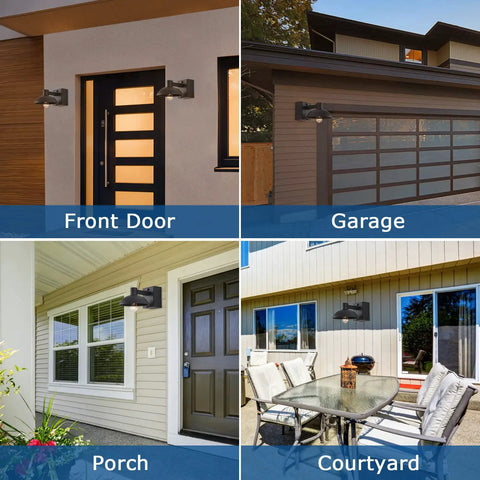 Dusk To Dawn Outdoor Wall Sconce With GFCI Outlet No Fuss Black Exterior Barn Light Fixtures in front door garage porch courtyard