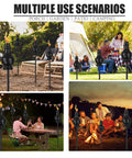 Six Pack Metal Citronella Torches For Outdoor Use 60 Inch Black Garden Yard Lights With Easy Refill at patio party