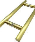 Satin Brass 8 Inch Ladder Style Back To Back Pull Handles For Cabinets And Furniture, Three Quarter Inch Diameter, 12 Inch Overall Length