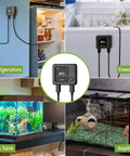 WiFi Fridge Thermometer With Freezer Alarm, Digital Temp Sensor in use with fridge, freezer, fish tank, and reptile tank.