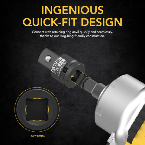 Beefed Up 1/2 Inch To 3/4 Inch Impact Socket Increaser For Heavy Duty High Torque Work 1/2 Inch Female To 3/4 Inch Male Drive