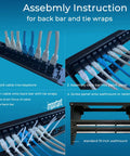 Assembly instructions for 24 Port Cat6 Patch Panel With Inline Keystone 10G Support Plug And Play Ready Pass Through Coupler UTP 19 Inch 1U Network Panel For Cat6 Cat5e And Cat5 Cabling Removable Back Bar.