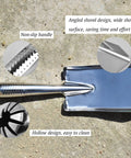 Stainless Steel Garden Trowel Hand Shovel for Planting, Transplanting, and Weeding with ergonomic handle on concrete surface