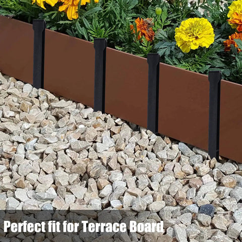 Beefy Heavy Duty Plastic Landscape Stakes 30 Pack, 10 Inch Plant Supports hammered into garden edge