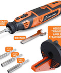 Cordless Hedge Trimmer Sharpener Kit With Four Adjustable Angles 30 To 45 Degrees For Hedge Shears And Trimmers Pro Grade Portable Diamond Bit Sharpener For Gas Electric And Cordless Tools featuring attachments and wrench.
