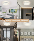 Crystal Ceiling Light Fixture LED Round Flush Mount Chandelier Dimmable 24W 2640LM 4000K Neutral White in various rooms