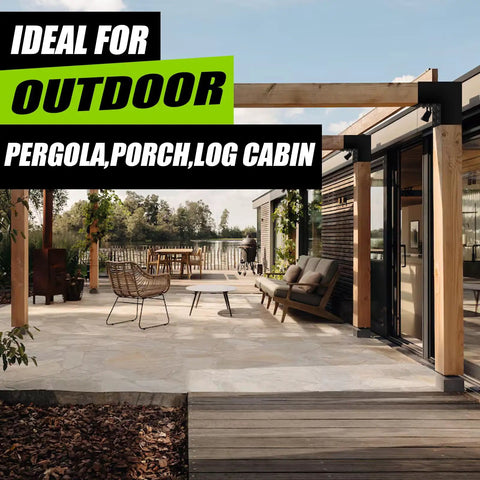 4x4 L Shaped Pergola Bracket Kit With 2 Way Wood Post Brackets For Indoor Outdoor Use And Easy Install, 90 Degree Corner Brackets For Gazebos Patios Porches And Log Cabins, Heavy Duty Galvanized Steel With Screws, 4 Pack