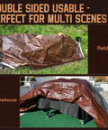 Heavy Duty Tarp 10x12 Ft 12 Mil Waterproof With Grommets Tough As Nails All Weather Shield UV Resistant Brown Cover