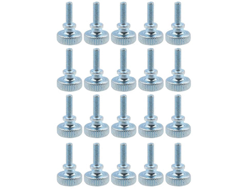 Knurled Thumb Screws M3 X 10Mm Flat Knurled Head Fully Threaded 30 Piece Set Carbon Steel Galvanized Finish Double Layer Step