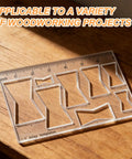 Top Shelf Bow Tie Router Template Plus Butterfly Inlay Guide Built For Real Deal Woodworkers Craving Dope Precision Seamless Routing Clicks In Place Like Magic Meanwhile Thick Acrylic Handles Daily Workshop Punishment; clear acrylic inlay templates on wood surface.