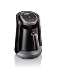 Automatic Turkish Greek Coffee Maker For Home Use 120V US Plug 4 Cup Capacity Black Gold Finish ETL Certified Fast Brew