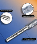 SA-3 Double Cut Tungsten Carbide Rotary Burrs One Quarter Inch Shank Cylindrical Die Grinder Bit with sharp cutting edge