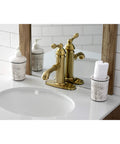American Classic Brushed Brass Bathroom Faucet With Solid Brass Build, Drip-Free Ceramic Disc, Deck Mount, 1 Or 3 Hole Install
