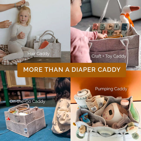Premium Felt Diaper Caddy Organizer With Removable Slots For Wipes Diapers And Gear No Sweat Nursery Storage Bin In Soft Oatmeal Look Top Shelf Pick For Quick Change Setups And Everyday Parenting Hacks