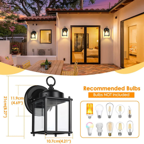 Heavy Duty Outdoor Wall Lanterns Waterproof Exterior Sconces With Beveled Glass Rugged Black Porch Lights For Front Doors Built Like A Tank And Hella Durable Set Of Two in outdoor setting.
