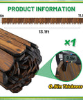 Wooden Garden Edging Border Kit No Fuss Pine Flexible Landscape Border 13.1ft By 11.8in Weatherproof Outdoor Fence