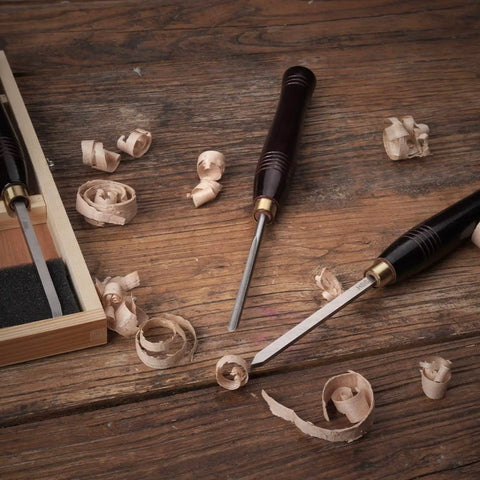 Five Piece HSS Wood Turning Tools Set With Mini Lathe Chisels And Wooden Box For Pen Turning And Small Projects Pre Sharpened And Ready