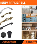 Variety of cabinet handles and knobs, showcasing different styles and applications in kitchen and living spaces.