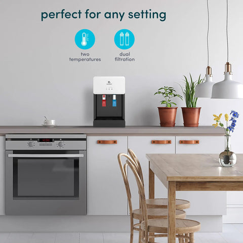 Countertop Bottleless Water Dispenser And Cooler With Dual Stage Filtration Installation Kit Included NSF Certified And UL Listed