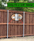 2-3/8 Inch Steel To Wood Fence Brackets Set With 50 Pipe Grip Ties Galvanized Metal Fence Post Brackets For Quick Repair And Secure Attachments Screws Not Included installed on wooden fence