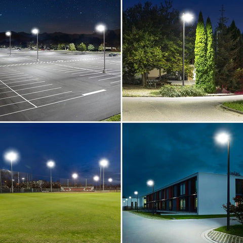 200W LED Parking Lot Light Outdoor With Dusk To Dawn Sensor, 32000 Lumen illuminating parking lot, stadium, street scenes
