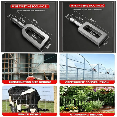 Wire Twisting Tool set for electrical and construction use, features sizes 0-4mm for versatile applications.