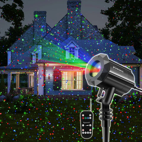 Outdoor Christmas Laser Projector Lights Waterproof Garden Decor With Remote Control Red Green Blue Lit Laser Show Security Lock